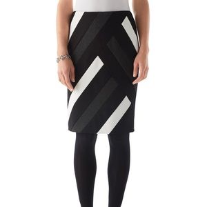 WHBM Diagonal Stripe Ponte Skirt
